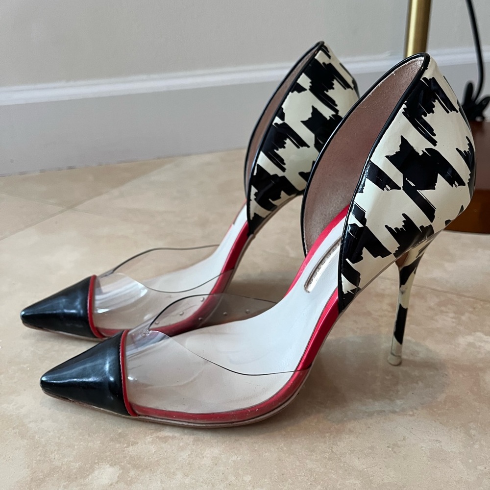 Sophia Webster Clear Houndstooth Print Heels Size 40